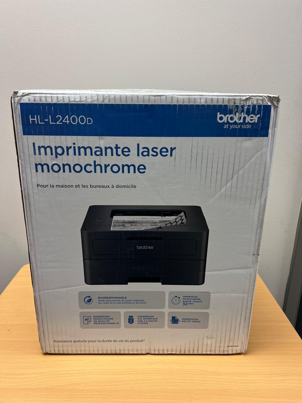 (New Open Box) Brother HL-L2400D Compact Monochrome Laser Printer with Duplex Printing, USB connectivity