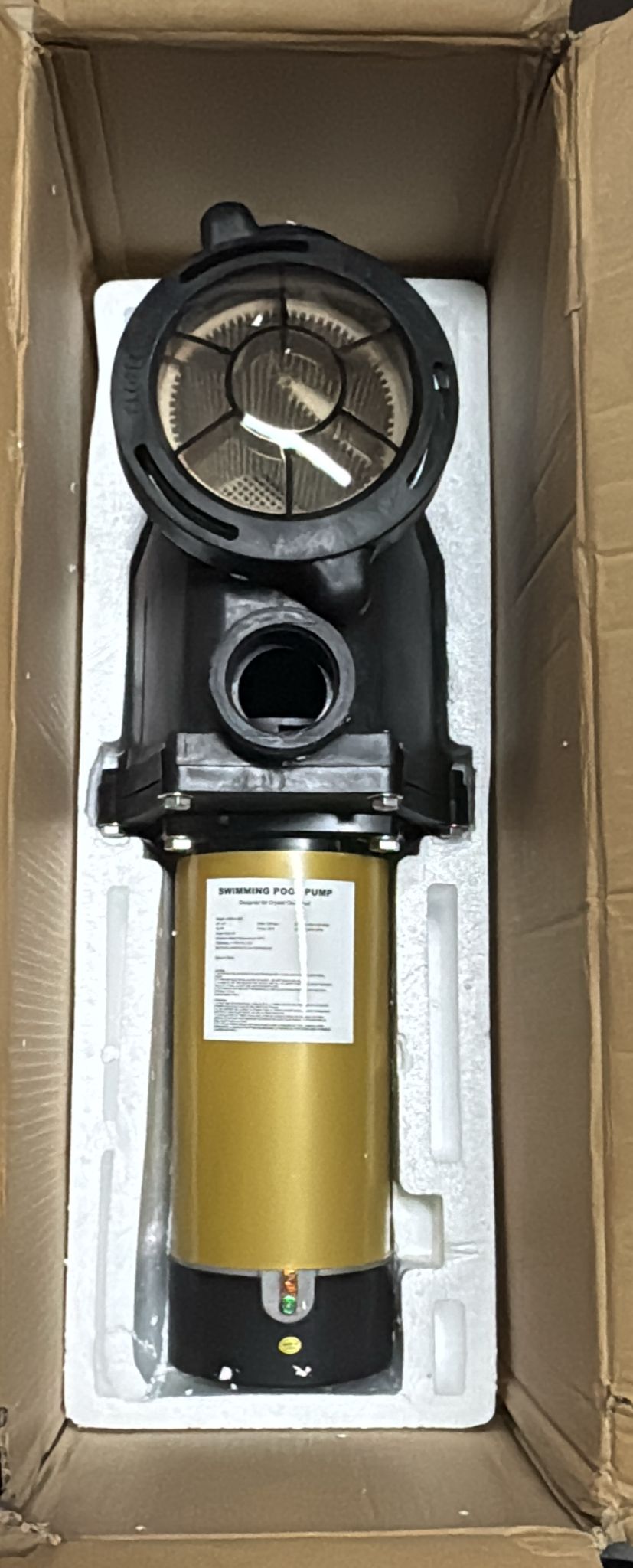 (New Open Box) Zipool 2HP Two Speed in/Above Ground Swimming Pool Pump, Original 2.0 inch Port Size, Comes with 1.5" and 2.0" Pipe Fittings, 6480GPH Qmax, 66FT Hmax, Thermal Protected Long Lifetime Pool Motor