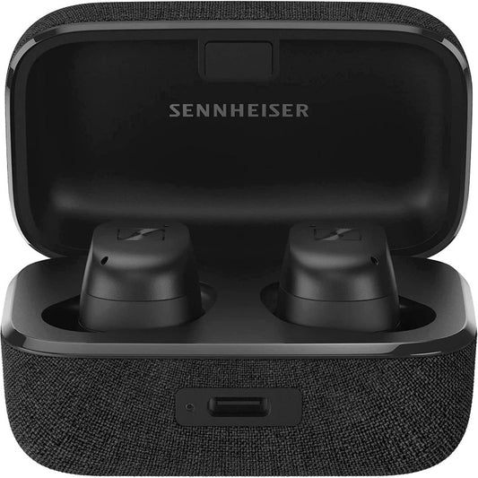 Refurbished (Excellent) Sennheiser Momentum True Wireless 3 Earbuds -Bluetooth in-Ear Headphones for Music and Calls with ANC, Multipoint connectivity, IPX4, Qi Charging, 28-Hour Battery Life Compact Design - Black
