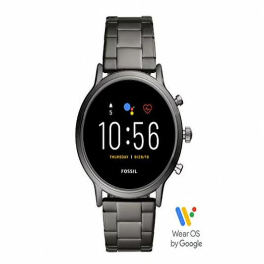 Refurbished (Excellent) Fossil Gen 5 Carlyle HR Heart Rate Stainless Steel Touchscreen Smartwatch Color: Smoke