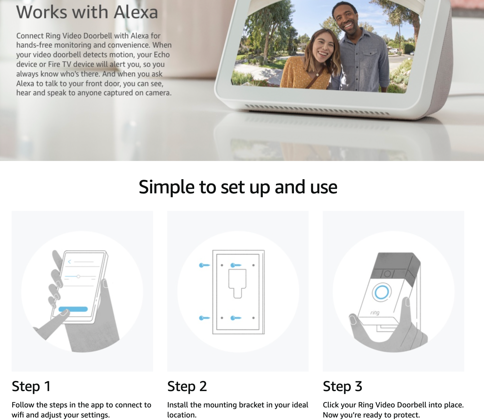 Used (Excellent) Ring Wi-Fi Video Doorbell 2nd Generation – 1080p