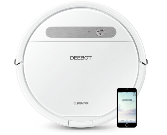 Refurbished (Excellent) ECOVACS Deebot 610, Smart Robotic Vacuum, for Carpet, Bare Floors, Pet Hair, OZMO Mopping Technology, Alexa Compatible, White