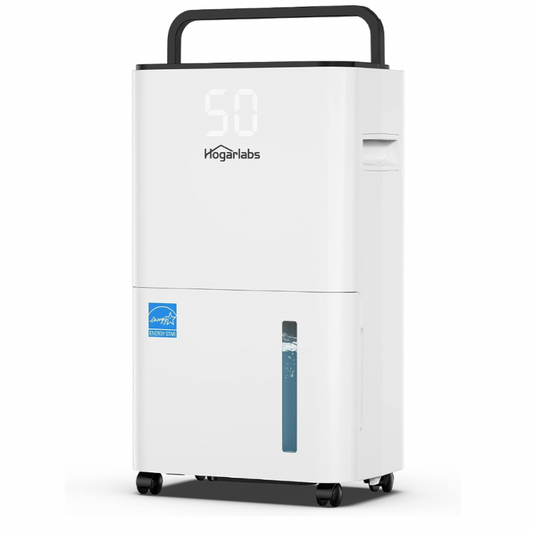 HOGARLABS 2000 Sq Ft 30 Pint Dehumidifier for Home Basements Bathroom Bedroom, Dehumidifier with Drain Hose for Medium to Large Room, Intelligent Humidity Control Dehumidifier with Laundry Dry