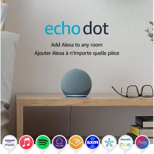 Refurbished(Excellent) Echo Dot (4th Gen, 2020 release) | Smart speaker with Alexa | - white, blue, black
