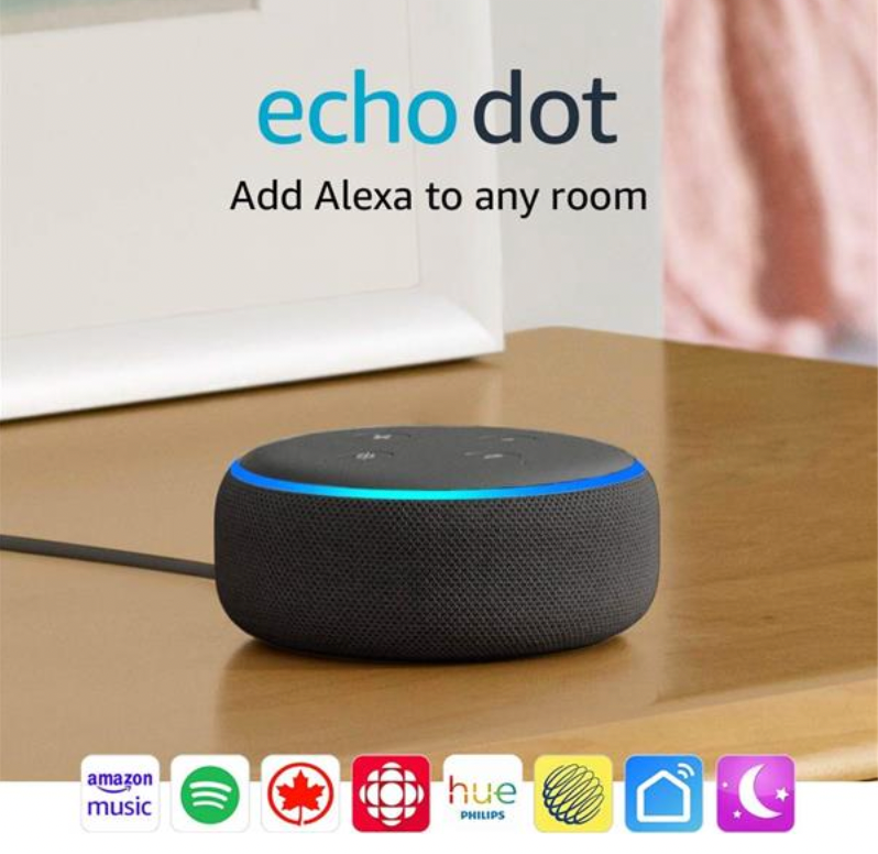 Refurbished (Excellent) AMAZON Echo Dot (3rd Gen) - Smart speaker with Alexa