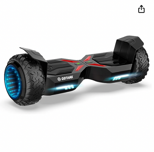 Refurbished (Good) GOTRAX E5 Hoverboard with Music Speaker, LED 8.5 inch Off Road Wheels, UL2272 Certified, 36V 4Ah Lithium-Ion Battery Up to 12KM per Charge, Dual 250W Motor up to 12KM/H