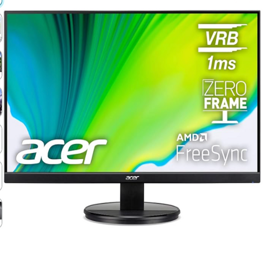 Acer KB272HL Hbi 27” Full HD (1920 x 1080) Monitor with AMD Radeon FREESYNC Technology, 75Hz, 1ms (VRB) (HDMI Port 1.4 & VGA Port), Black