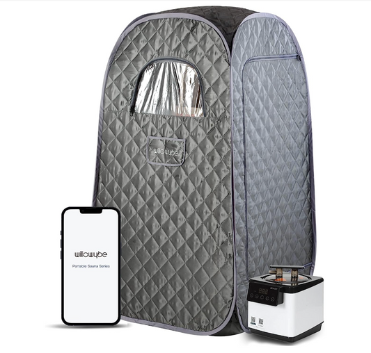 Refurbished (Good)) WillowyBe Portable Steam Sauna with Bluetooth Control, Steamer, Body Tent, Foldable Chair | Personal Home Spa