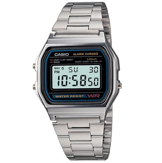 Refurbished (Good) Casio Men's A158W-1 Classic Digital Stainless Steel Bracelet Watch, Silver