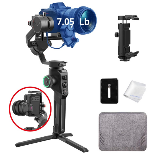 New Open Box -  MOZA AirCross 2 Gimbal,3-Axis Professional Stabilizer for DSLR Camera Mirrorless Camera with Larger Lens,Easy Setup Intelligent Mimic Motion-Control,Max Payload 7.05Lb 12H Running Time
