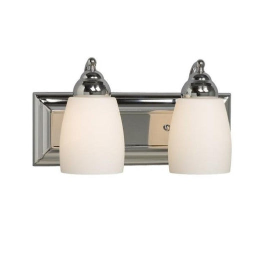 (New No Box) Galaxy Barclay 14-in x 6.75-in 2 Polished Chrome Bell Vanity Light