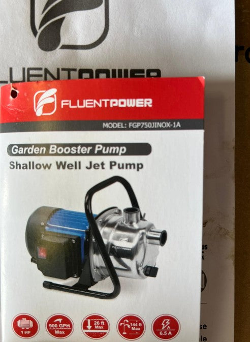 (Excellent) FLUENTPOWER 1HP Portable Garden Transfer Pump, 900GPH Electric Sprinkler Booster Pump, Shallow Well Jet Pump for Home Lawn Irrigation and Water Draining