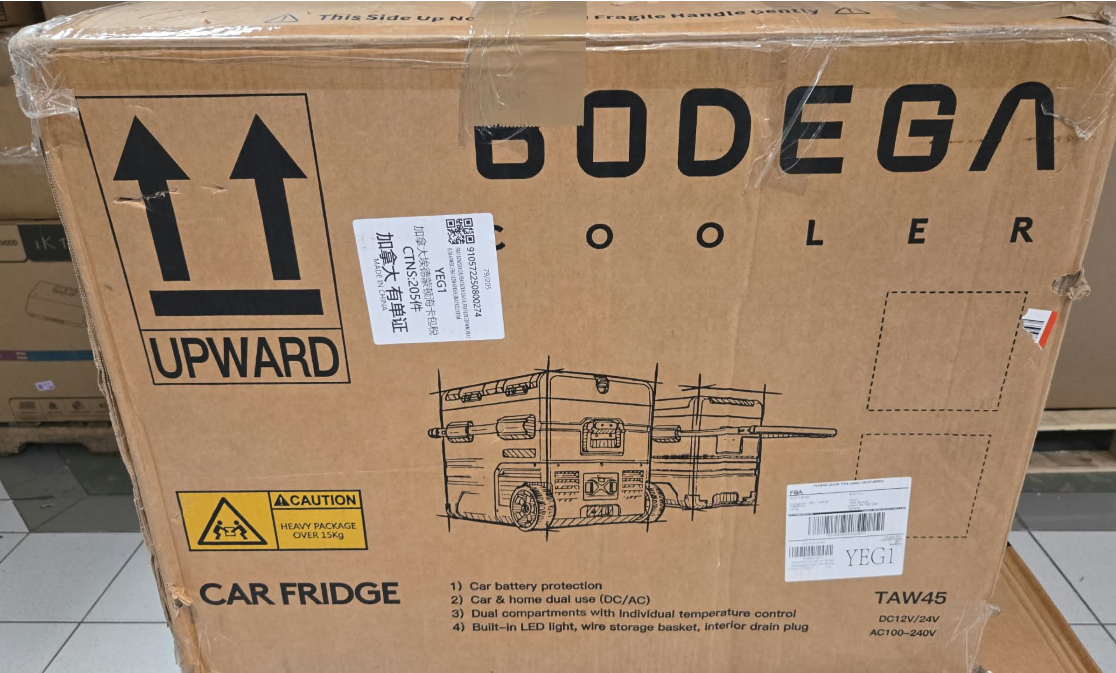 (New Open Box) BODEGA TAW45 Car Refrigerator | Portable 12V/24V Electric Cooler