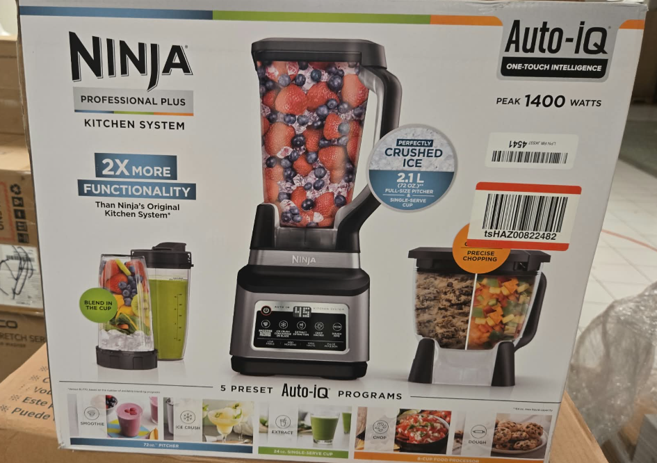 (New Open Box)  Ninja BN801C Professional Plus Kitchen System with Auto-iQ – 1400W | 72oz Pitcher
