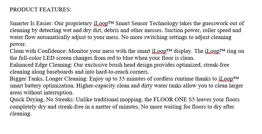 (New Open Box) Tineco FLOOR ONE S5 Cordless, Lightweight, Smart Wet/Dry Vacuum Cleaner