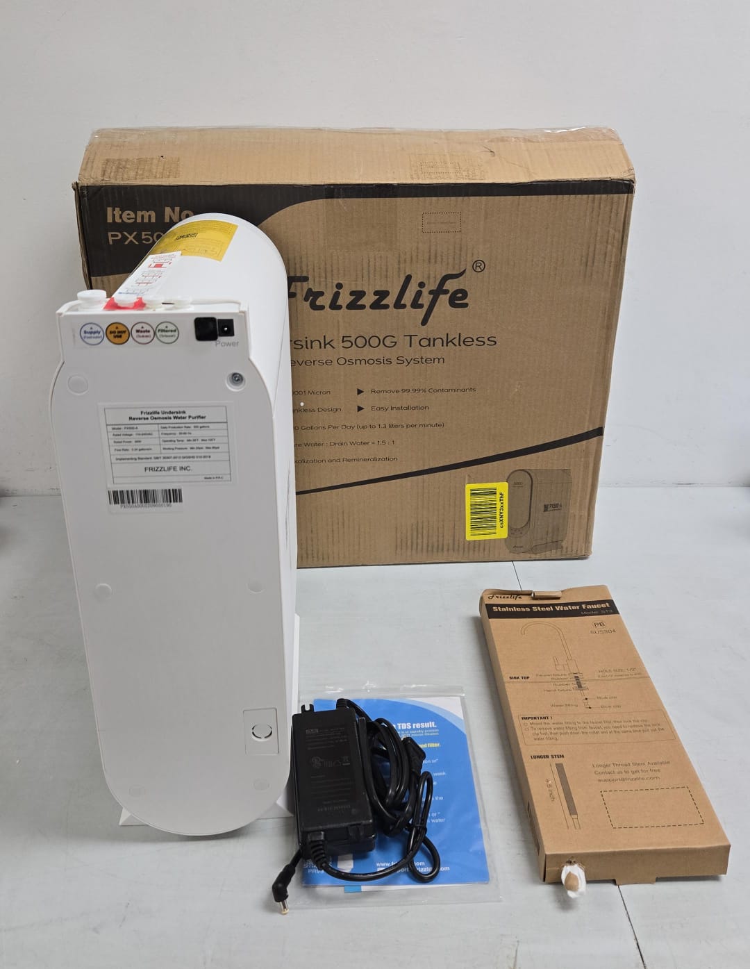 (Excellent) Frizzlife Reverse Osmosis Water Filtration System - Alkaline & Remineralization, PX500-A