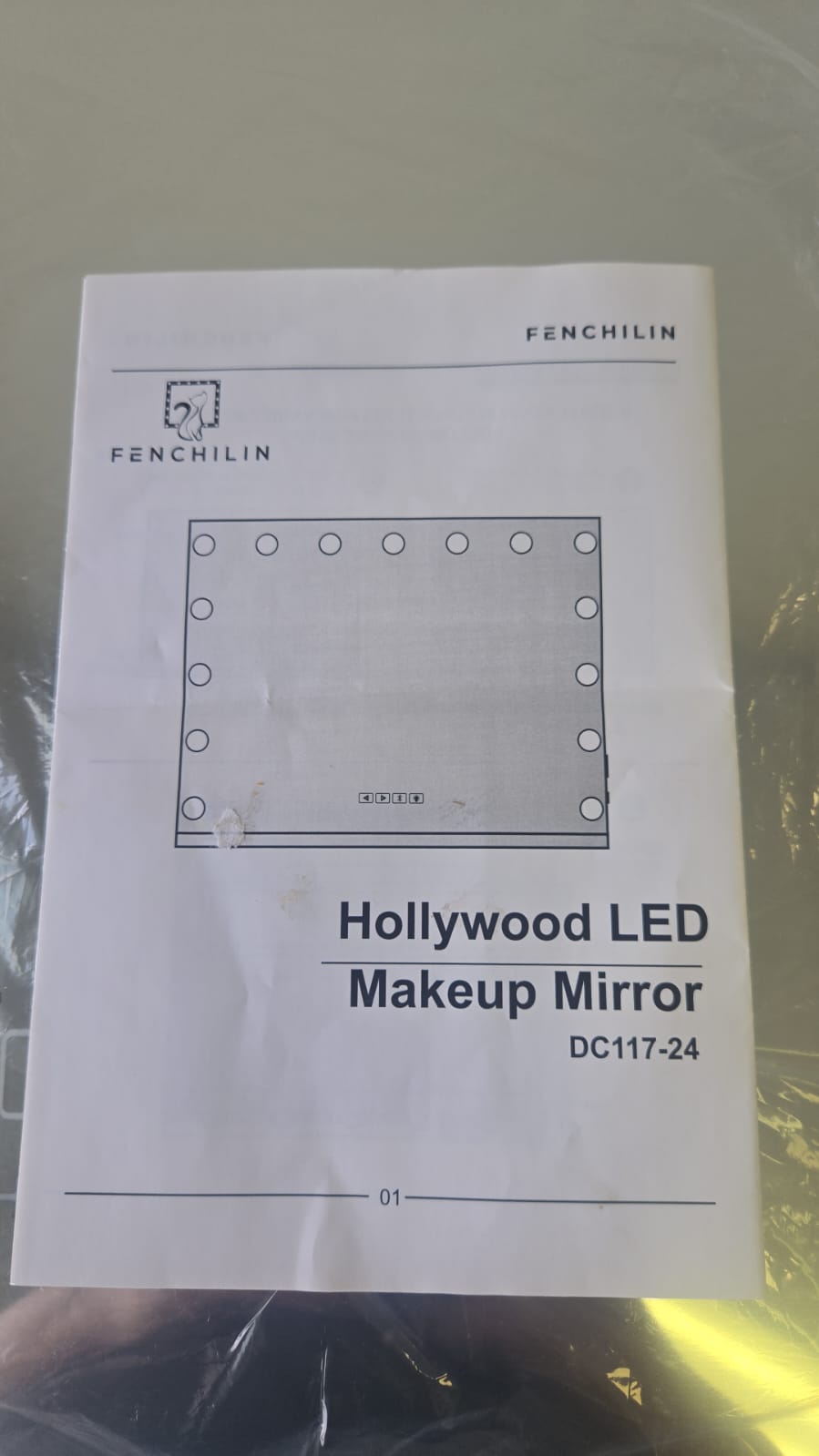 (New Open Box) FENCHILIN Vanity Mirror with Lights, Hollywood Lighted Makeup Mirror with 15 Dimmable LED Bulbs for Dressing Room & Bedroom, Slim Metal Frame Design, White