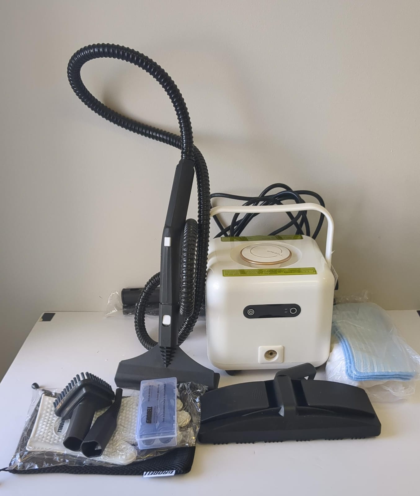 (Excellent) GROBELL Steam Cleaner: Fast 50-Sec Heat-Up Refill Anytime-No Cooling-Detachable Hose