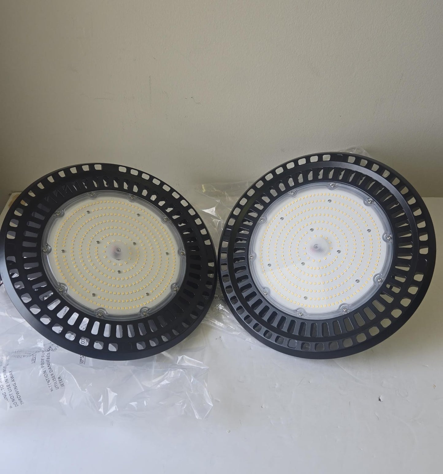 (New Open Box) 【Upgraded】LED High Bay Lights 3-Watts Adjustable 200W /150W /120W for Garage Barn Warehouse