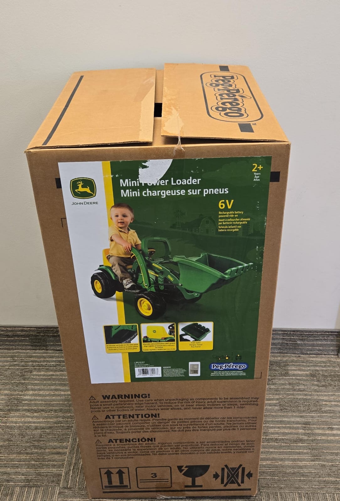 (New Open Box) Peg Perego -John Deere Mini Power Loader Ride-on Vehicle