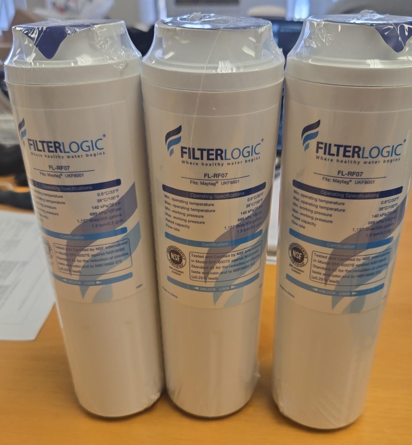 (New) Filterlogic UKF8001 Replacement for EveryDrop Filter 4, Whirlpool EDR4RXD1, Pack of 3