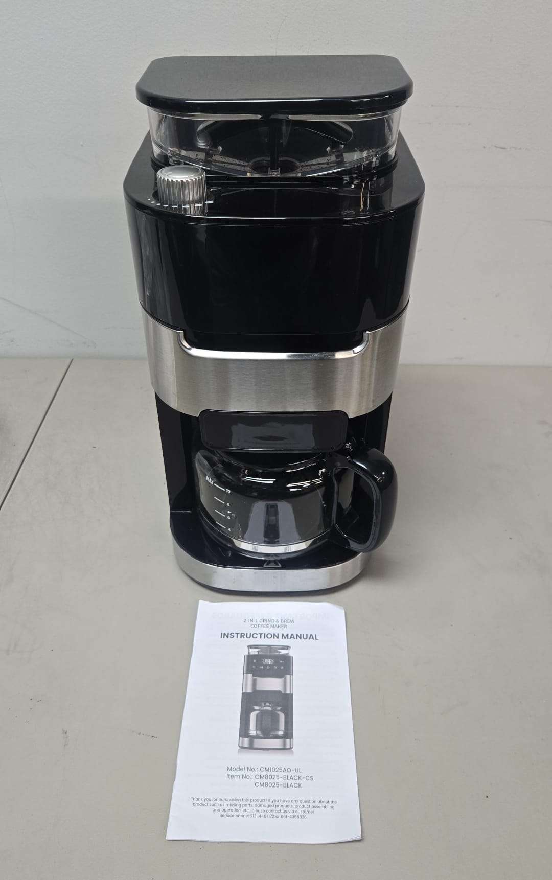 (Good) 10-Cup Drip Coffee Maker with Built-In Grinder-CM8025