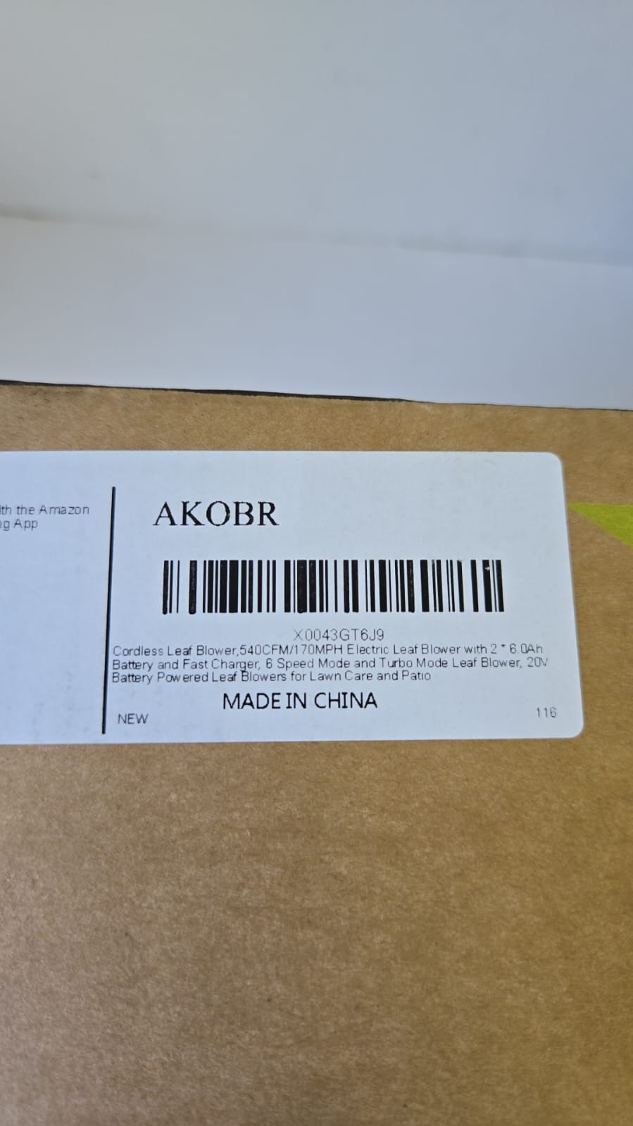 (Brand New) Akobr Cordless Leaf Blower, 540CFM/170MPH Electric Leaf Blower