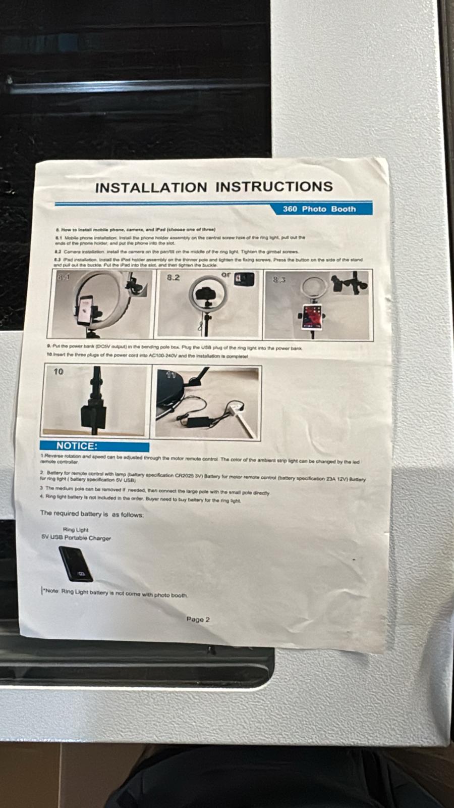 (Excellent) 360 Photo Booth Machine 23.6in PRO  • RGB Ring Light • Flight Case