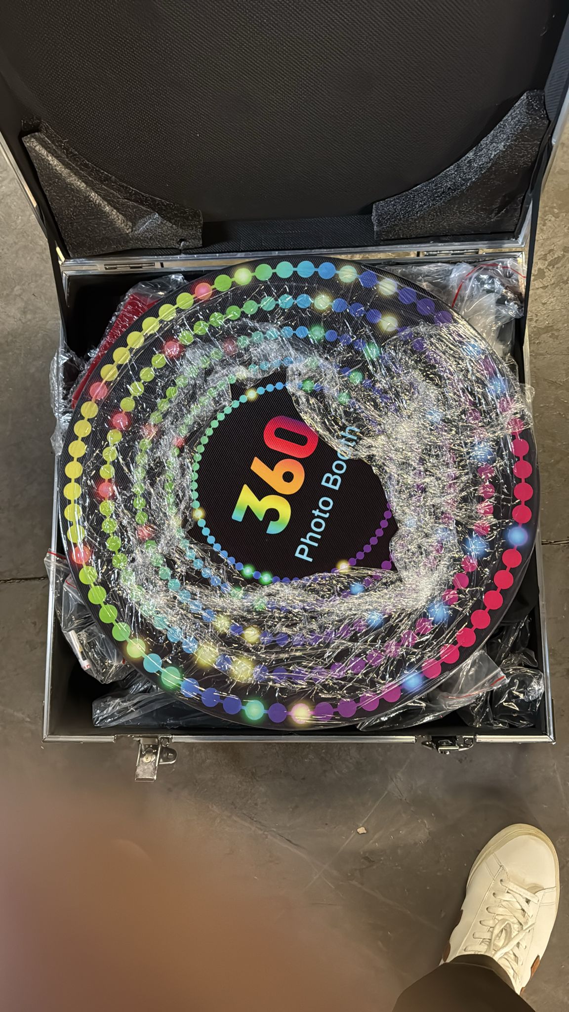 (Excellent) 360 Photo Booth Machine 23.6in PRO  • RGB Ring Light • Flight Case