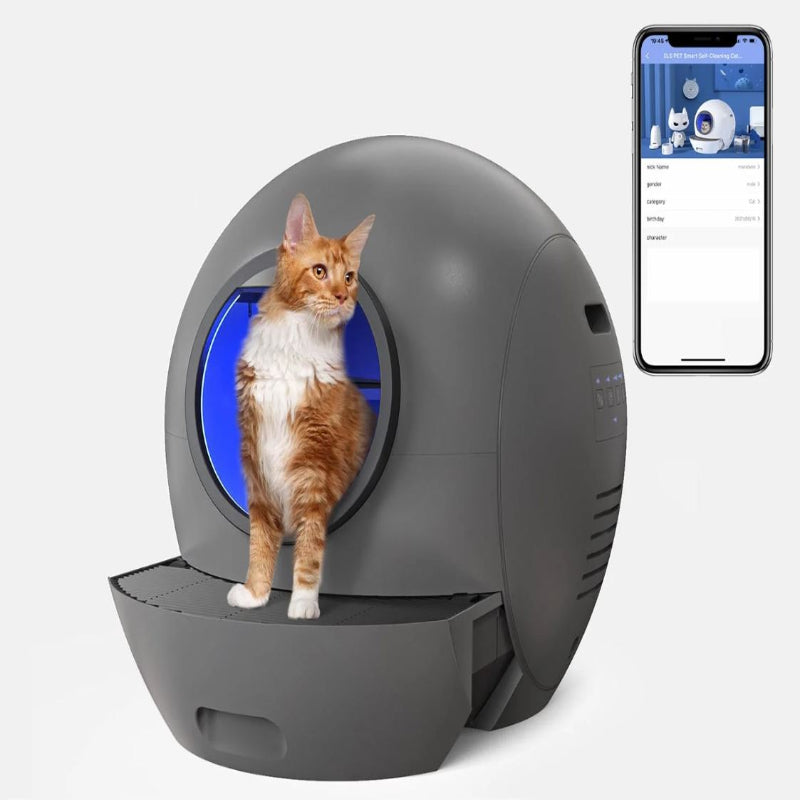 (New Open Box) ELS PET Self Cleaning Litter Box for Cats: Upgraded No Scooping Automatic Cat Litter Box