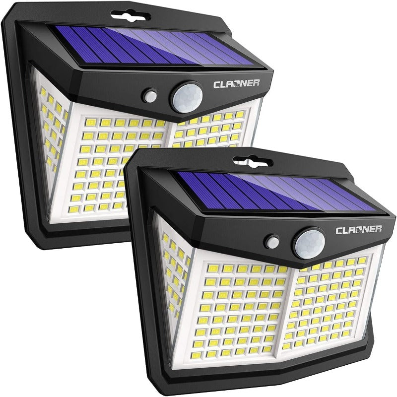 Open Box Solar Lights Outdoor [128 LED/3 Modes], Claoner Solar Motion ...
