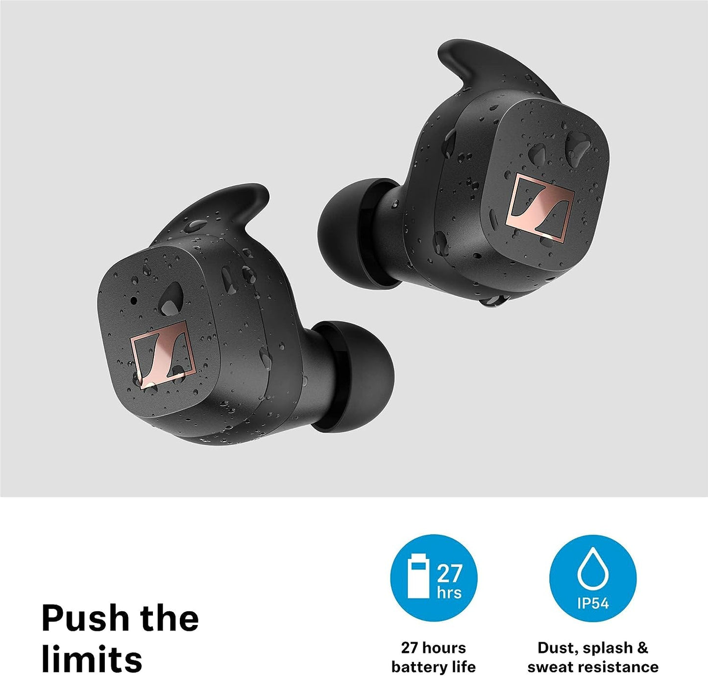 Used (Excellent) Sennheiser Sport True Wireless Earbuds - Bluetooth in-Ear Headphones for Active Lifestyles, Music and Calls with Adaptable Acoustics, Noise Cancellation, Touch Controls, IP54 and 27-Hour Battery Life