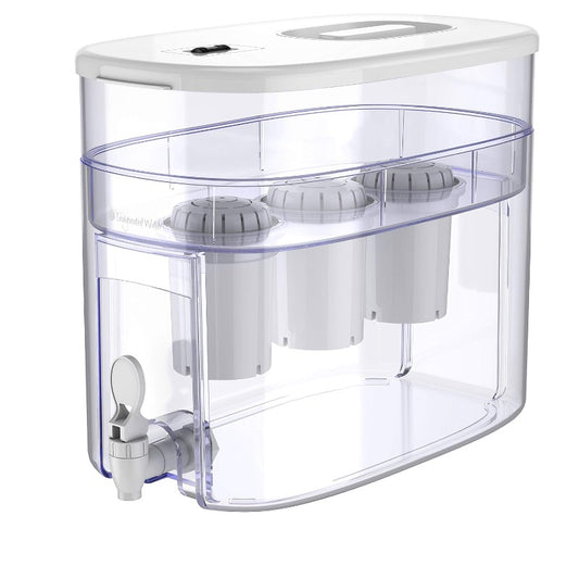 Refurbished (Good)  Invigorated Water Alkaline Water Filter Dispenser Machine - Countertop Water Dispenser for Kitchen or Office - 300 Gallon Water Filter Capacity - 3 x pH001 Alkaline Filter - 3.3 gal