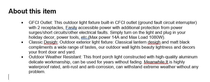 OUPAVOCS Outdoor Wall Lights with GFCI Outlet, Black Exterior Light Fixture, Waterproof Front Porch Lights, Outdoor Wall Sconce