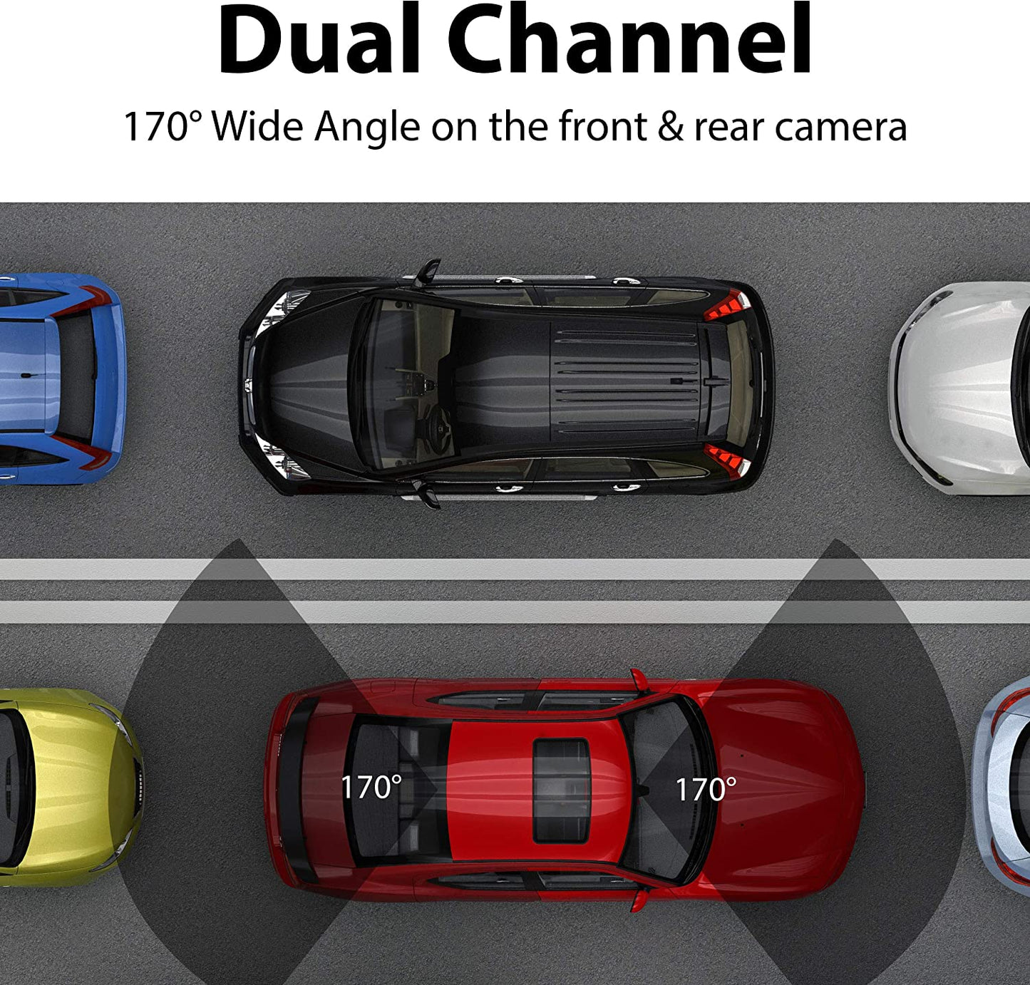 Rexing V1P 3rd Generation Dual 1080p Full HD Front and Rear 170 Degree Wide Angle Wi-Fi Car Dash Cam with Supercapacitor, 2.4" LCD Screen, G-Sensor, Loop Recording, Mobile App